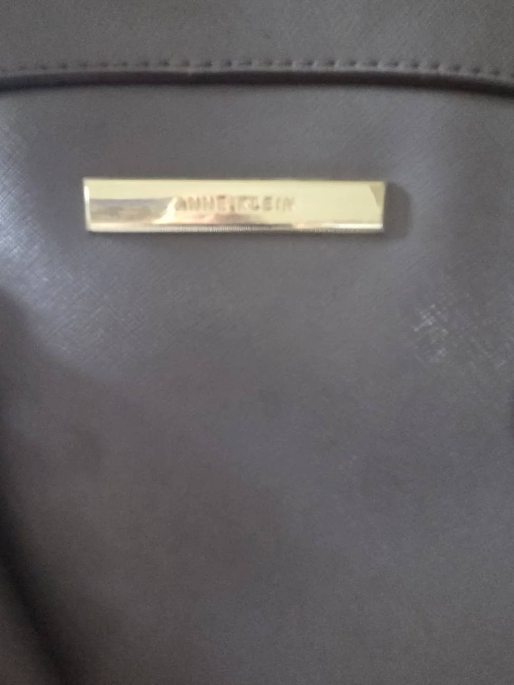 Anne Klein Gray Dome Satchel with Gold-Tone Hardware